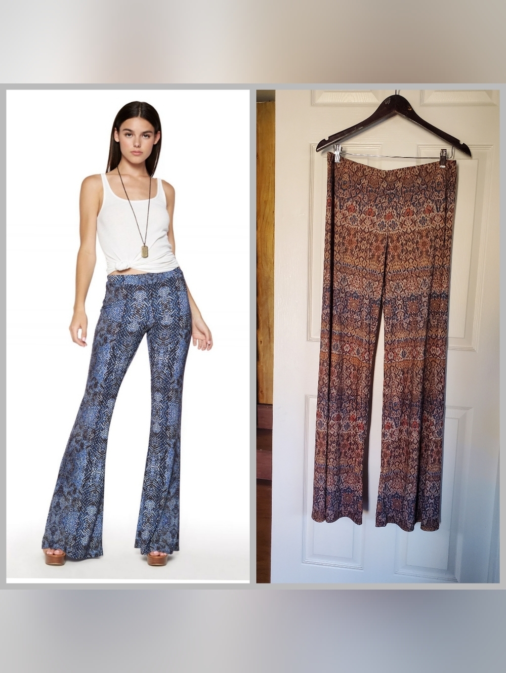 Viereck Serrano In Rock Bell Bottom Pants Hippie Preppy Stretchy High-rise XL